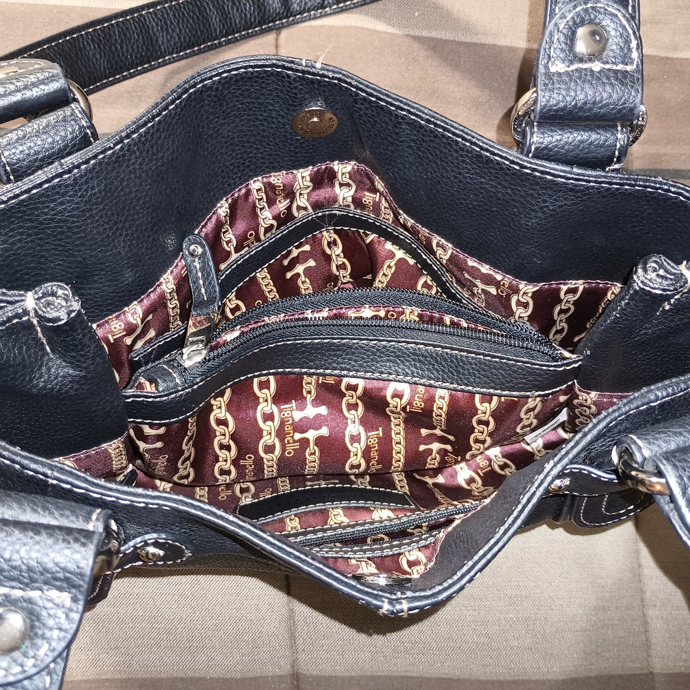 Tignanello Very Dark Brown Genuine Leather Satchel Bag - Picture 6 of 9